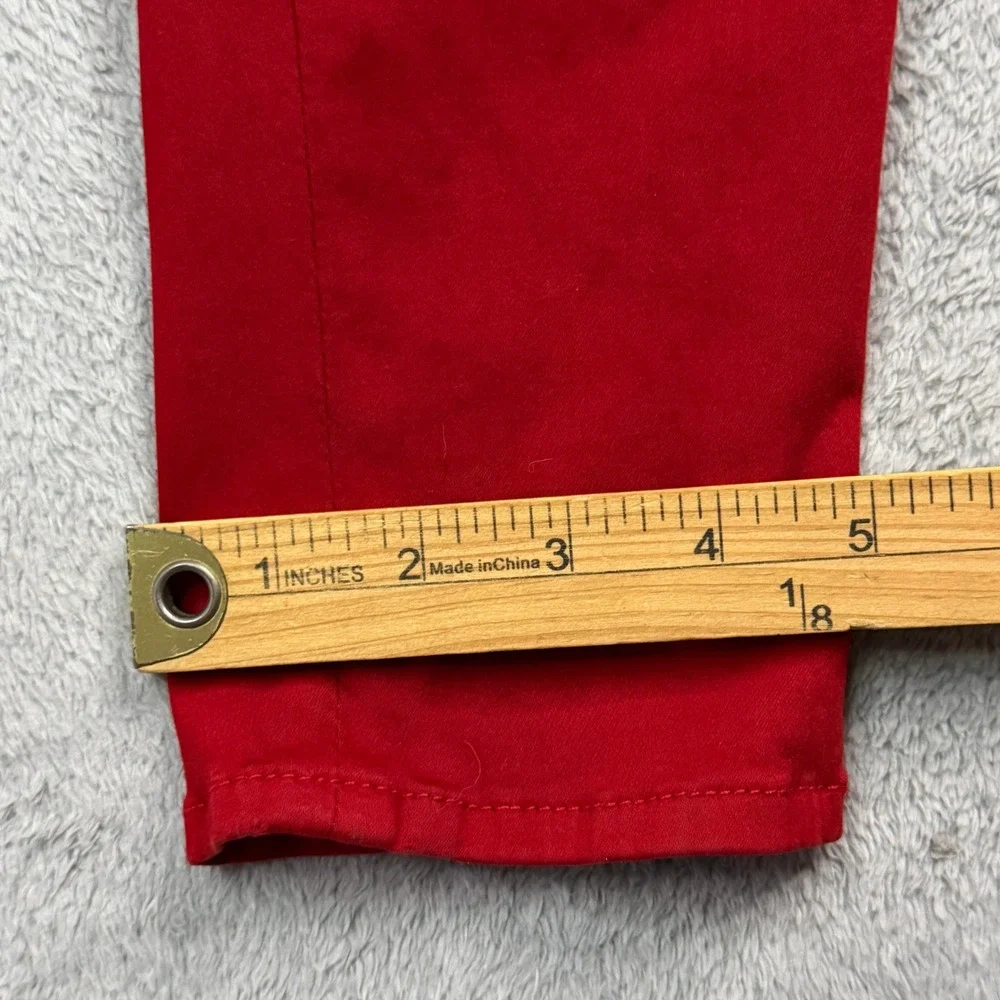 7 For All Mankind Women Red Skinny Jeans Size 30 Stretch Cotton Blend Pant